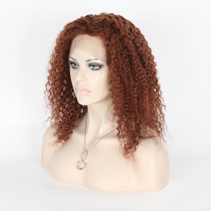 Stock Full Lace Chinese #33 Kinky Curl Straight Human Hair Wig