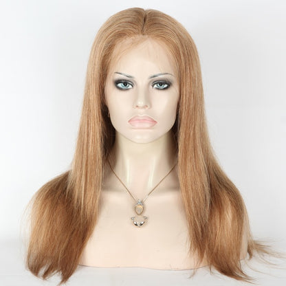 Stock Full Lace Brazilian Strawberry Auburn Blonde Evenly Blended Human Hair Wig