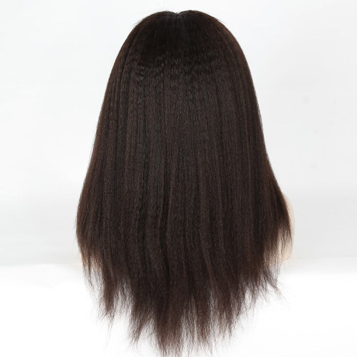 Stock Full Lace Brazilian Natural Color Kinky Straight Human Hair Wig