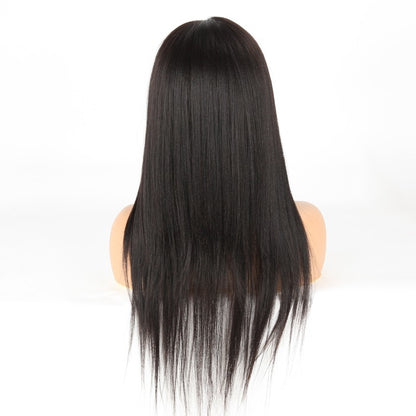 Stock Full Lace Brazilian Black Yaki/Light Yaki Human Hair Wigs