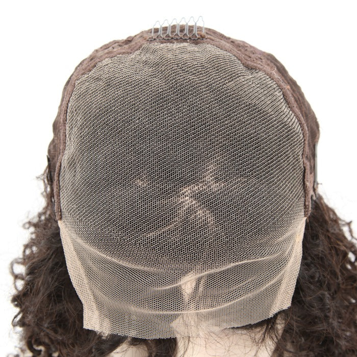 Stock Indian Remy Natural Color Tight Curl Closure Human Hair Wigs