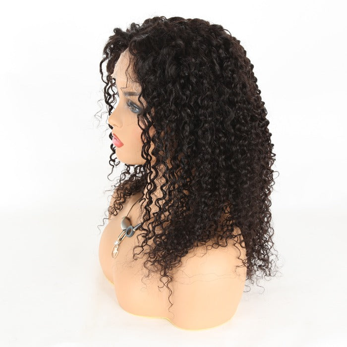 מלאי 13" x 4" HD תחרה קדמית בתולה ברזילאית צבע טבעי ג'רי תלתל פאות שיער אדם 16-40 אינץ' 180% צפיפות" 180% צפיפות