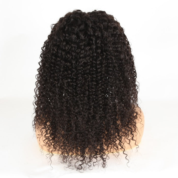 Stock Indian Remy Natural Color Tight Curl Closure Human Hair Wigs