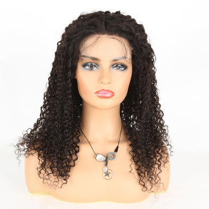 Stock Indian Remy Natural Color Tight Curl Closure Human Hair Wigs