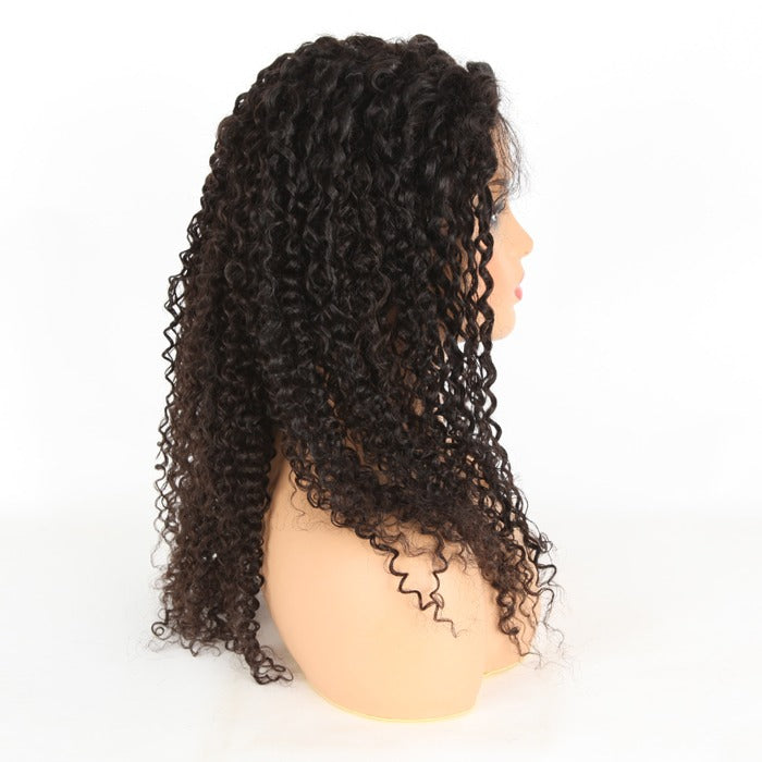 מלאי 13" x 4" HD תחרה קדמית בתולה ברזילאית צבע טבעי ג'רי תלתל פאות שיער אדם 16-40 אינץ' 180% צפיפות" 180% צפיפות