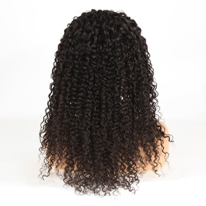 Stock Indian Remy Natural Color Tight Curl Closure Human Hair Wigs