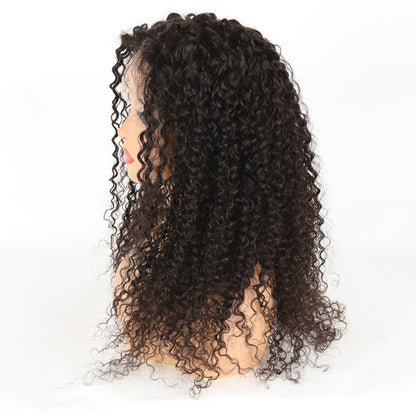 Stock Indian Remy Natural Color Tight Curl Closure Human Hair Wigs