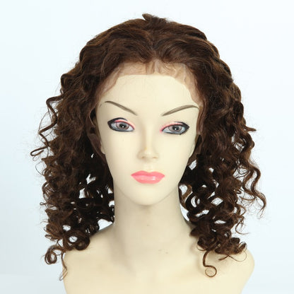 Stock Full Lace with PU Brazilian Brown with HL Spiral Curl Human Hair Wig