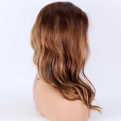 Lace Front European Brown Ombre Balayage Body Wave Human Hair Wig