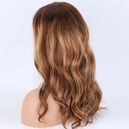 Lace Front European Brown Ombre Balayage Body Wave Human Hair Wig