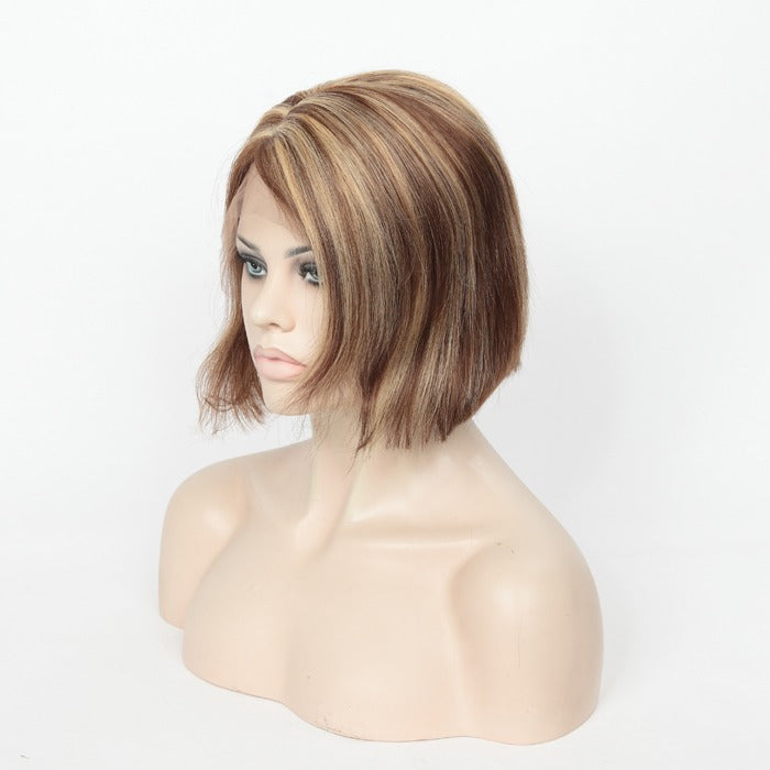 Stock Full Lace Brazilian Brown with HL Straight Human Hair Wig