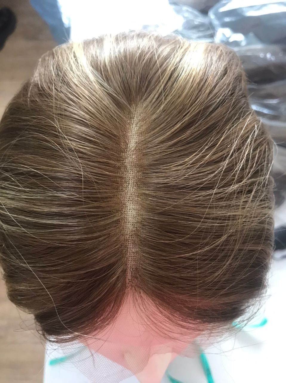 Stock Lace Top European Natural Color with HL Straight Layer Human Hair Jewish Wig