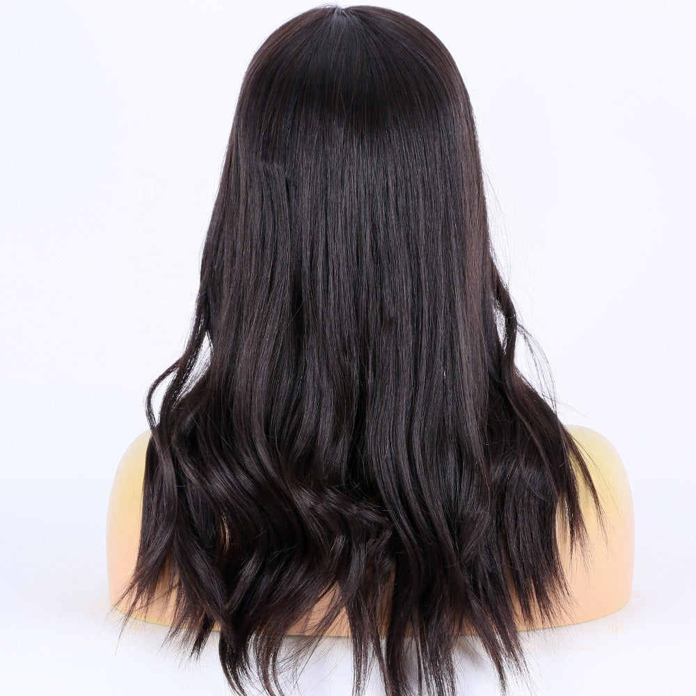 Stock European Natural Color Natural Straight Double Drawn Human Hair Topper 16-18" med silketopp 130 % tetthet