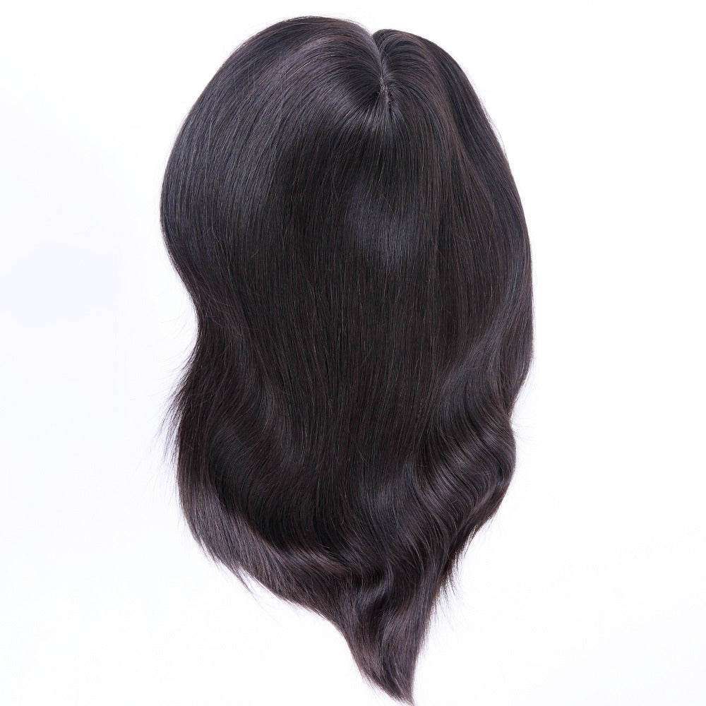 Stock European Natural Color Natural Straight Double Drawn Human Hair Topper