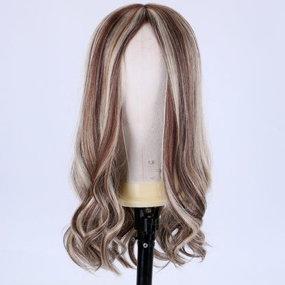 Stock European Brown Balayage Natural Straight Double Drawn Human Hair Topper 18" med silketopp 130 % tetthet