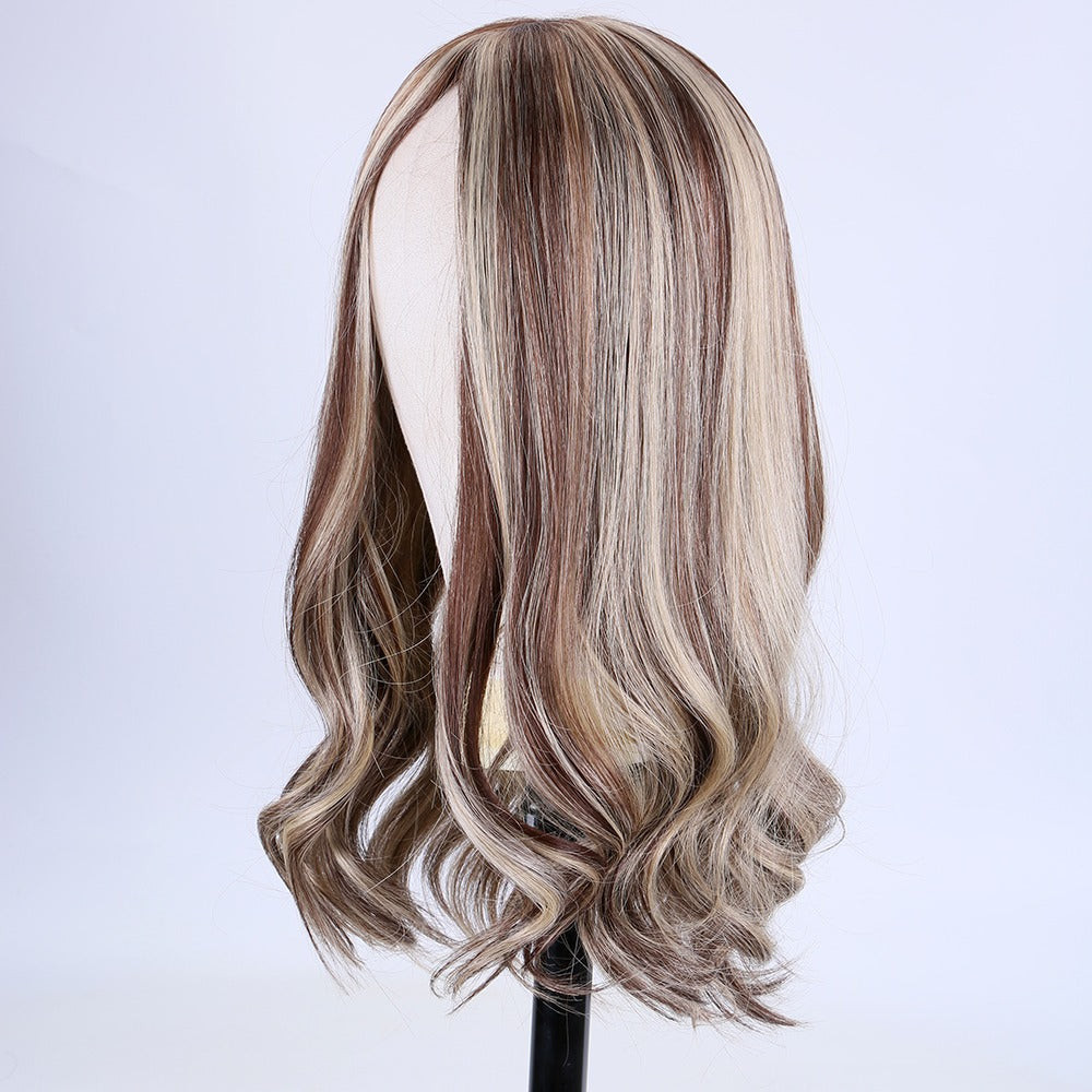 Stock European Brown Balayage Natural Straight Double Drawn Human Hair Silk Topper