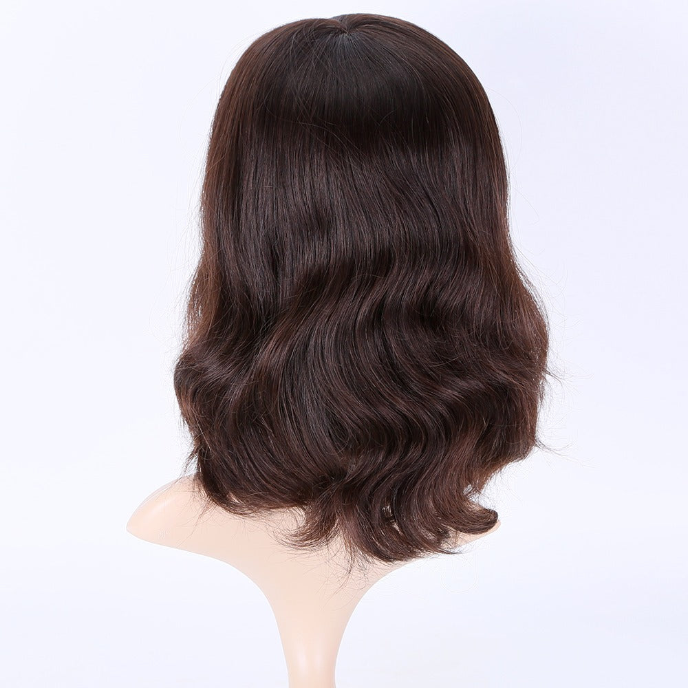 Stock European Dark Brown Natural Straight Human Hair Silk Top Toppers