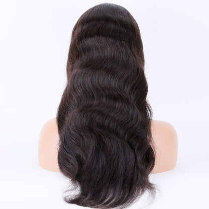 Stock 5 "HD Lace Front European Remy Natural Black Body Wave Straight Single Knots Human Hair Perücken 14"-24" 150% Dichte