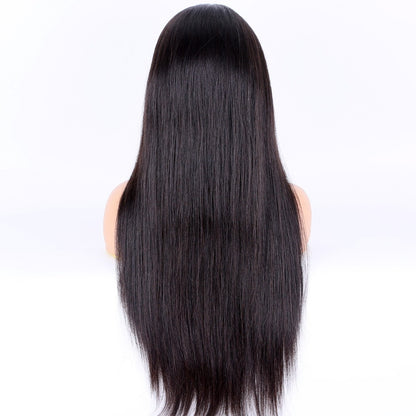 Stock Full Lace European Natural Color Natural Straight Human Hair Silk Top Wigs