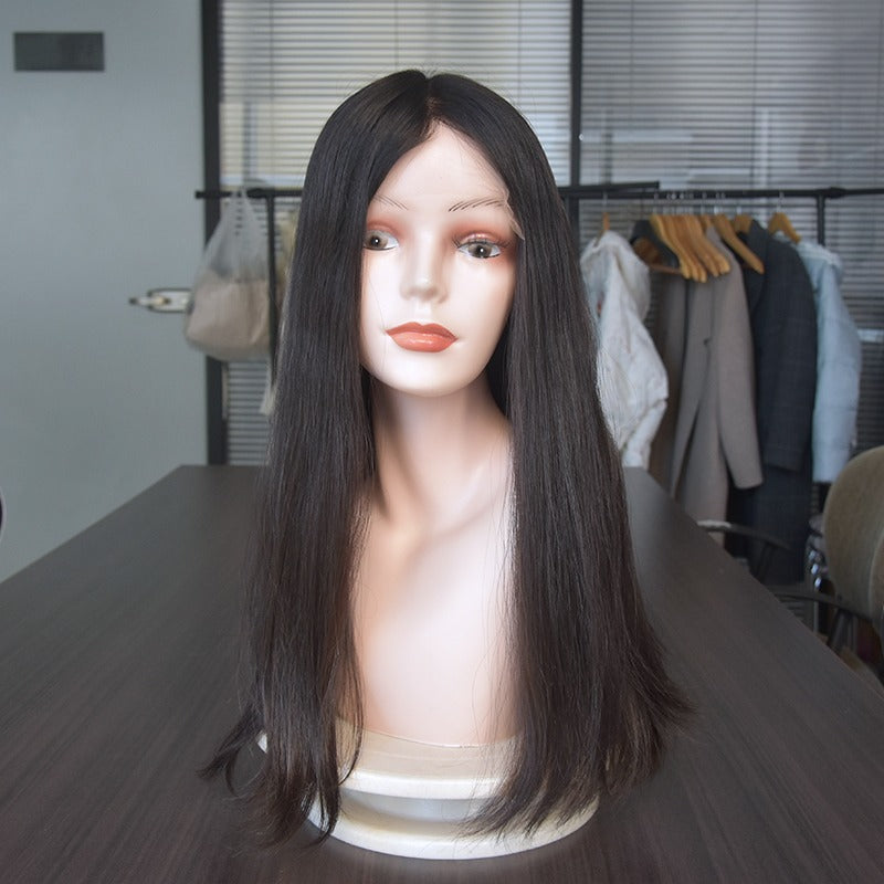 Stock Lace Top European #2 Natural Straight, Slight Layer Jewish Wigs