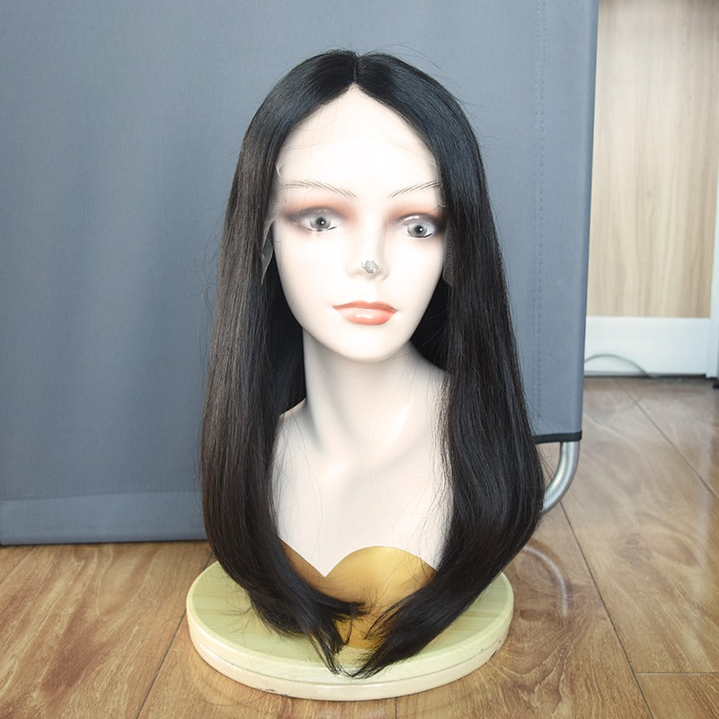 Stock Lace Top European #2 Natural Straight, Slight Layer Jewish Wigs
