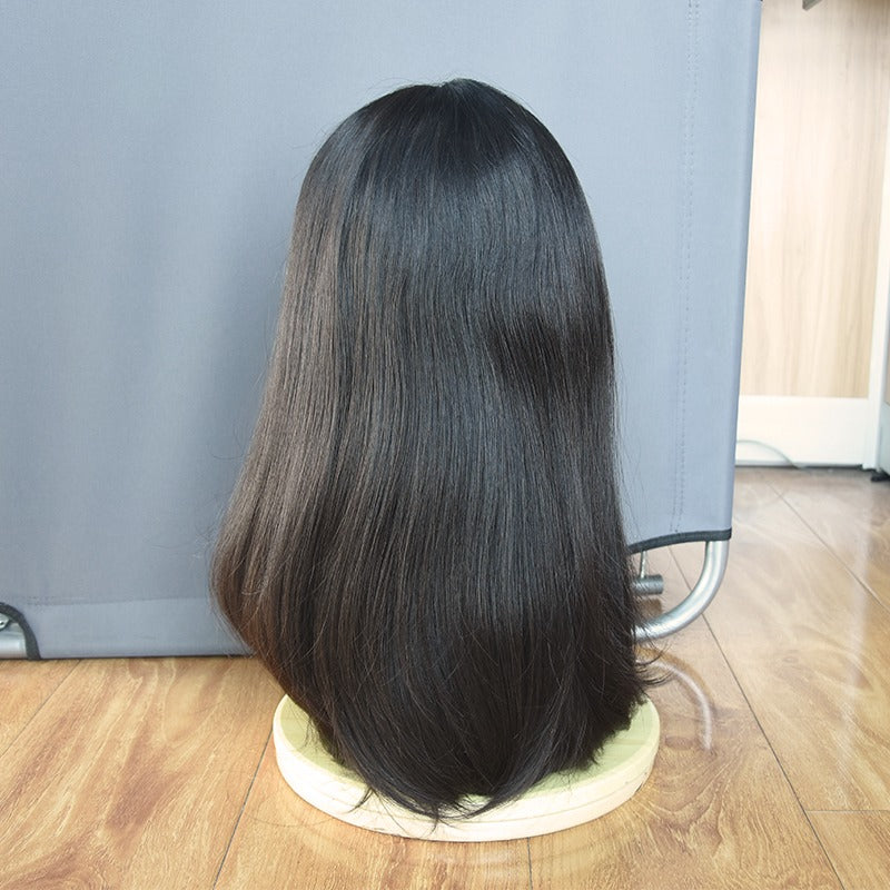 Stock Lace Top European #2 Natural Straight, Slight Layer Jewish Wigs