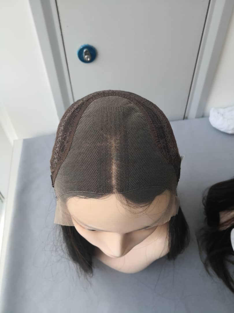 Stock Lace Top European #2 Natural Straight, Slight Layer Jewish Wigs