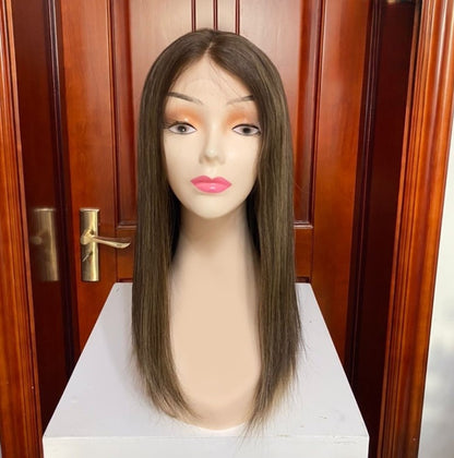 Estoque Europeu #2 Natural Liso, Cabelo Humano de Camada Leve Perucas Judaicas 21" e 24" 130% Densidade