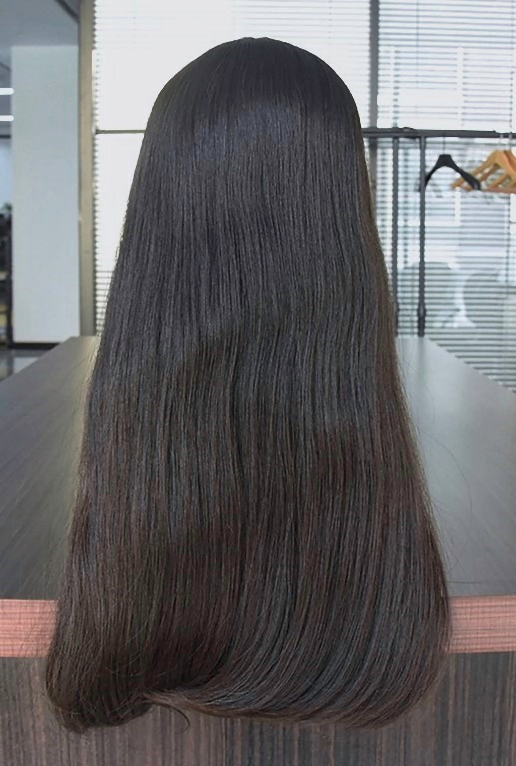 Stock European Chestnut Brown Straight Slight Layer Silk Top Jewish Wigs