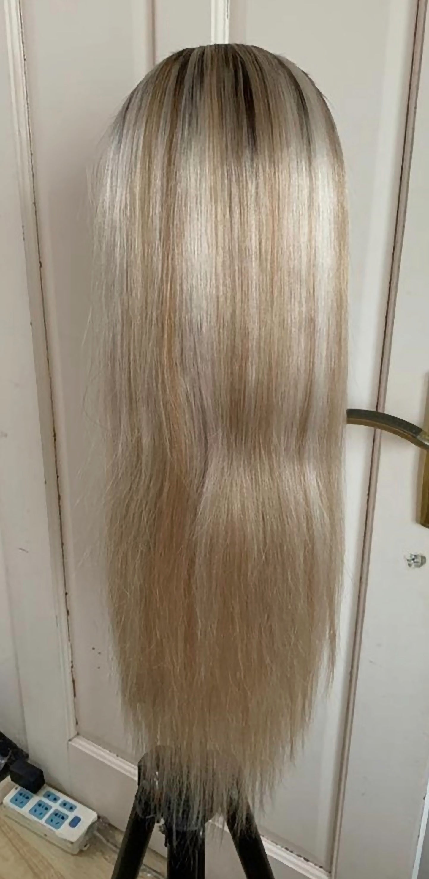 Benutzerdefinierte Full Lace European #9 Roots/T9/60 Highlights Glattes Echthaar Perücke 22-26" 180% Dichte