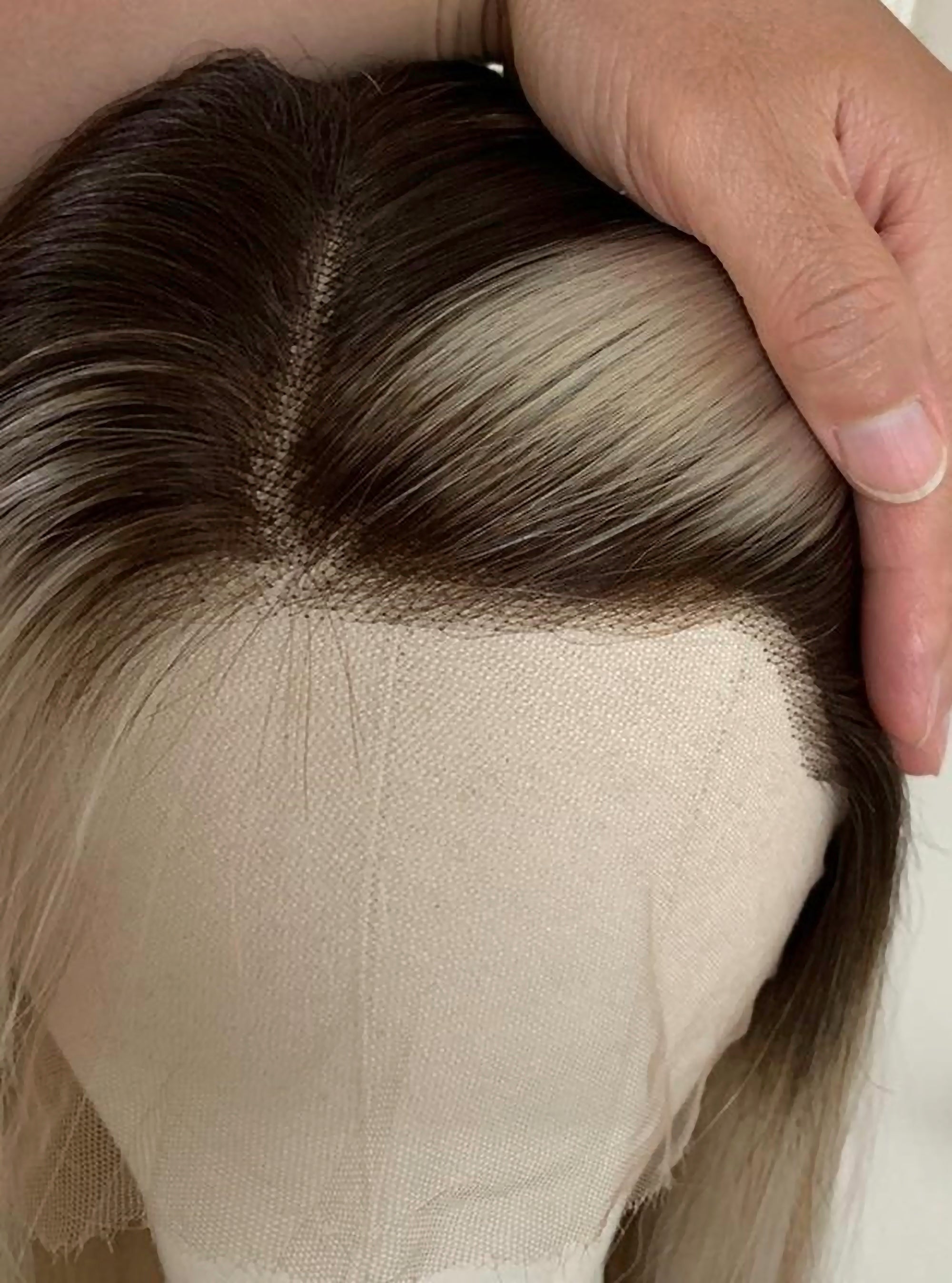 תחרה מלאה מותאמת אישית אירופאית #9 שורשים/T9/60 הבהרה פאת שיער אדם ישר 22-26 אינץ' 180% צפיפות