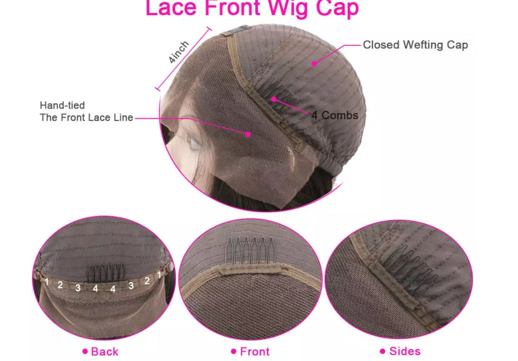 Lace Front Brazilian Natural Color Straight Bob Human Hair Wig