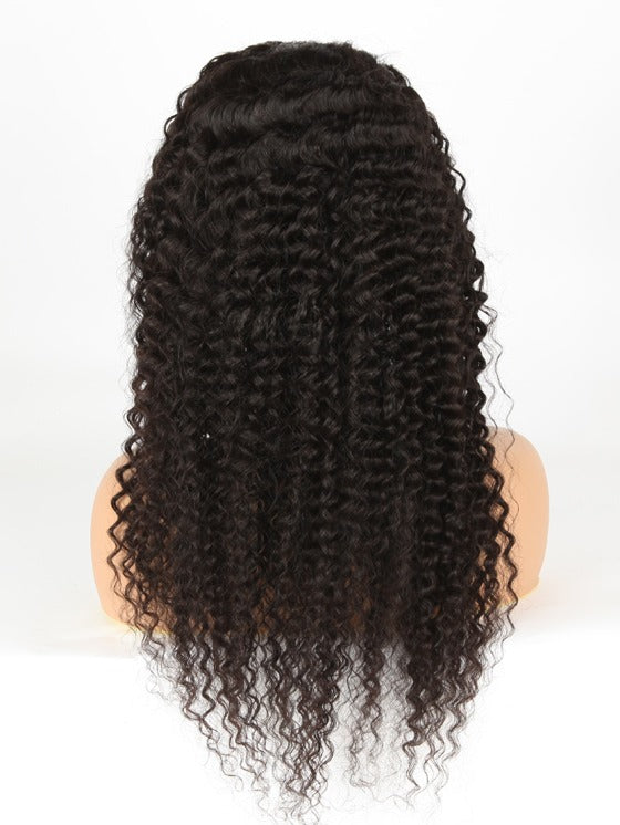 מלאי 13" x 4" HD תחרה קדמית בתולה ברזילאית צבע טבעי ג'רי תלתל פאות שיער אדם 16-40 אינץ' 180% צפיפות" 180% צפיפות