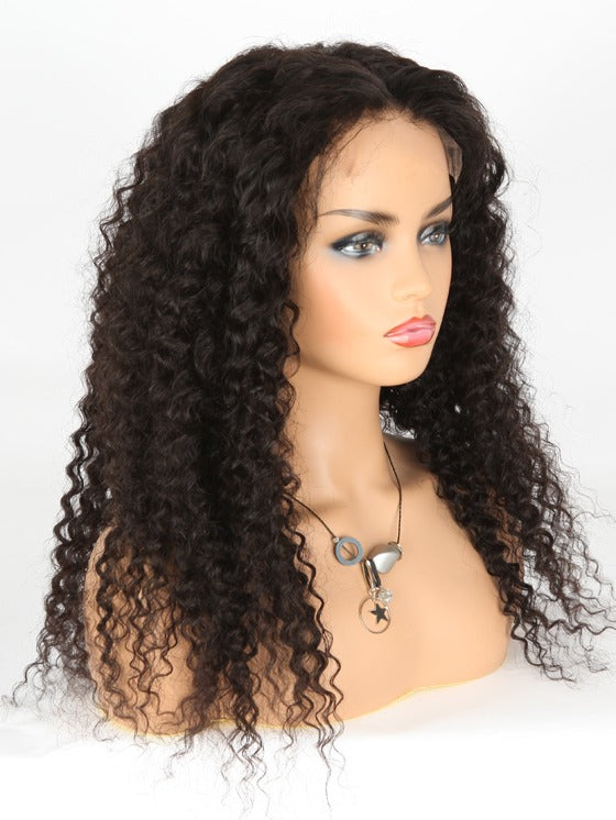 מלאי 13" x 4" HD תחרה קדמית בתולה ברזילאית צבע טבעי ג'רי תלתל פאות שיער אדם 16-40 אינץ' 180% צפיפות" 180% צפיפות