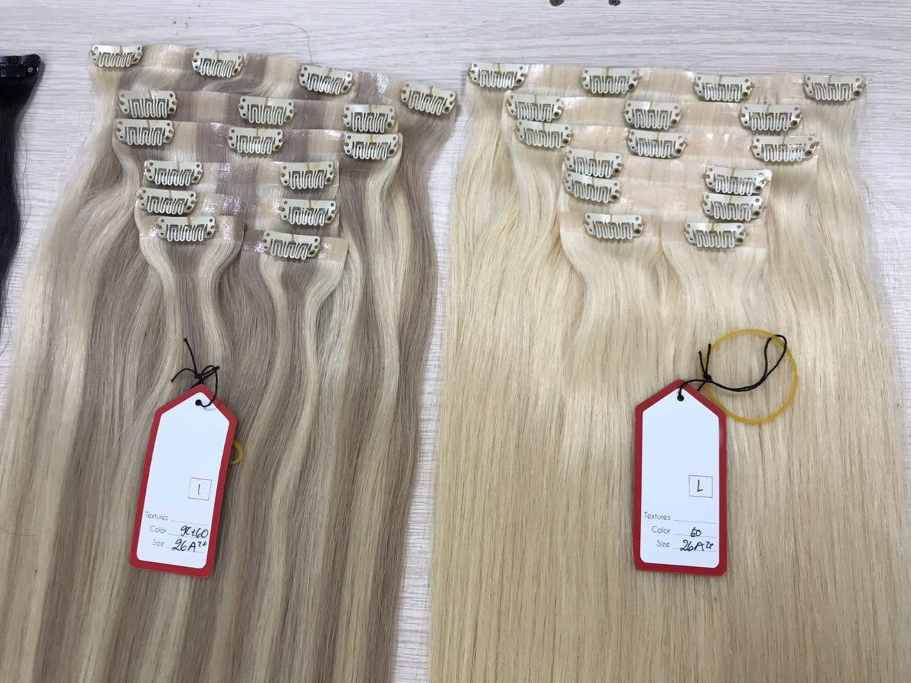 Custom European Double Drawn Seamless Clip-In Human Hair Wefts 250 grams