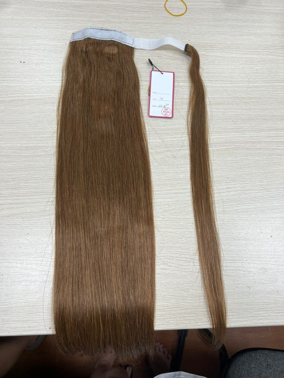 Custom European Double Drawn Wefted Ponytail Human Hair Pieces 200 and 250 grams