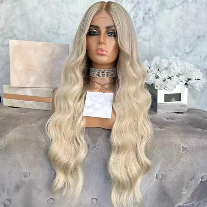 Custom Lace Front European Blonde Ombre Loose Wave Human Hair Wigs