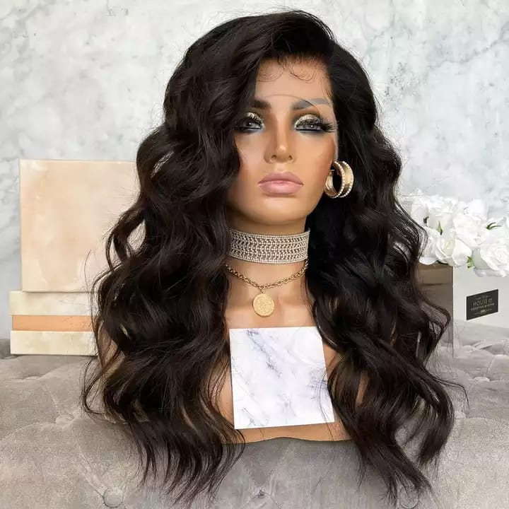 Custom Full Lace Brazilian Natural Color Loose Wave Human Hair Wigs