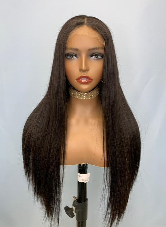 Stock 4 inch HD Lace Closure Brazilian Natural Color Straight Human Hair Wigs