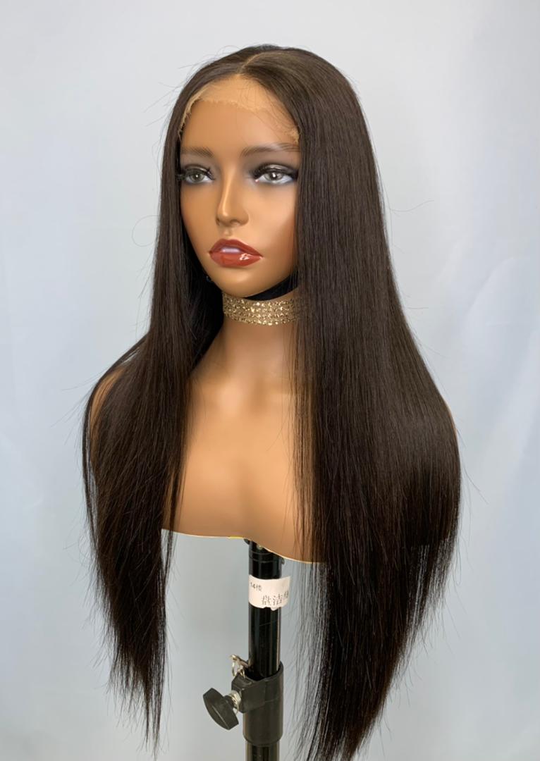 Stock 4 inch HD Lace Closure Brazilian Natural Color Straight Human Hair Wigs