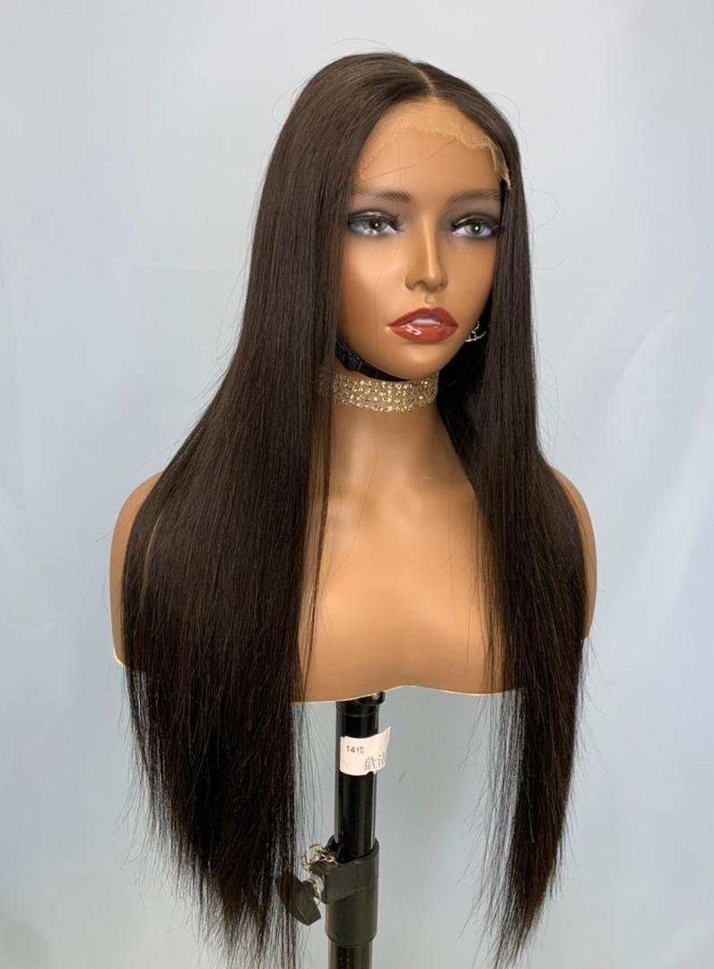 Stock 4 inch HD Lace Closure Brazilian Natural Color Straight Human Hair Wigs