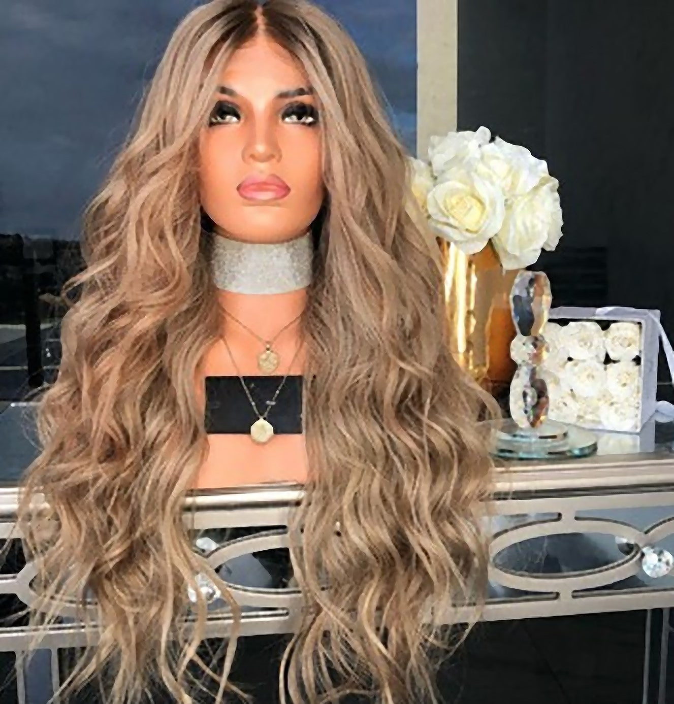 Stock Full HD Lace/Elastic Lace European Blonde Ombre Wavy Human Hair Wigs