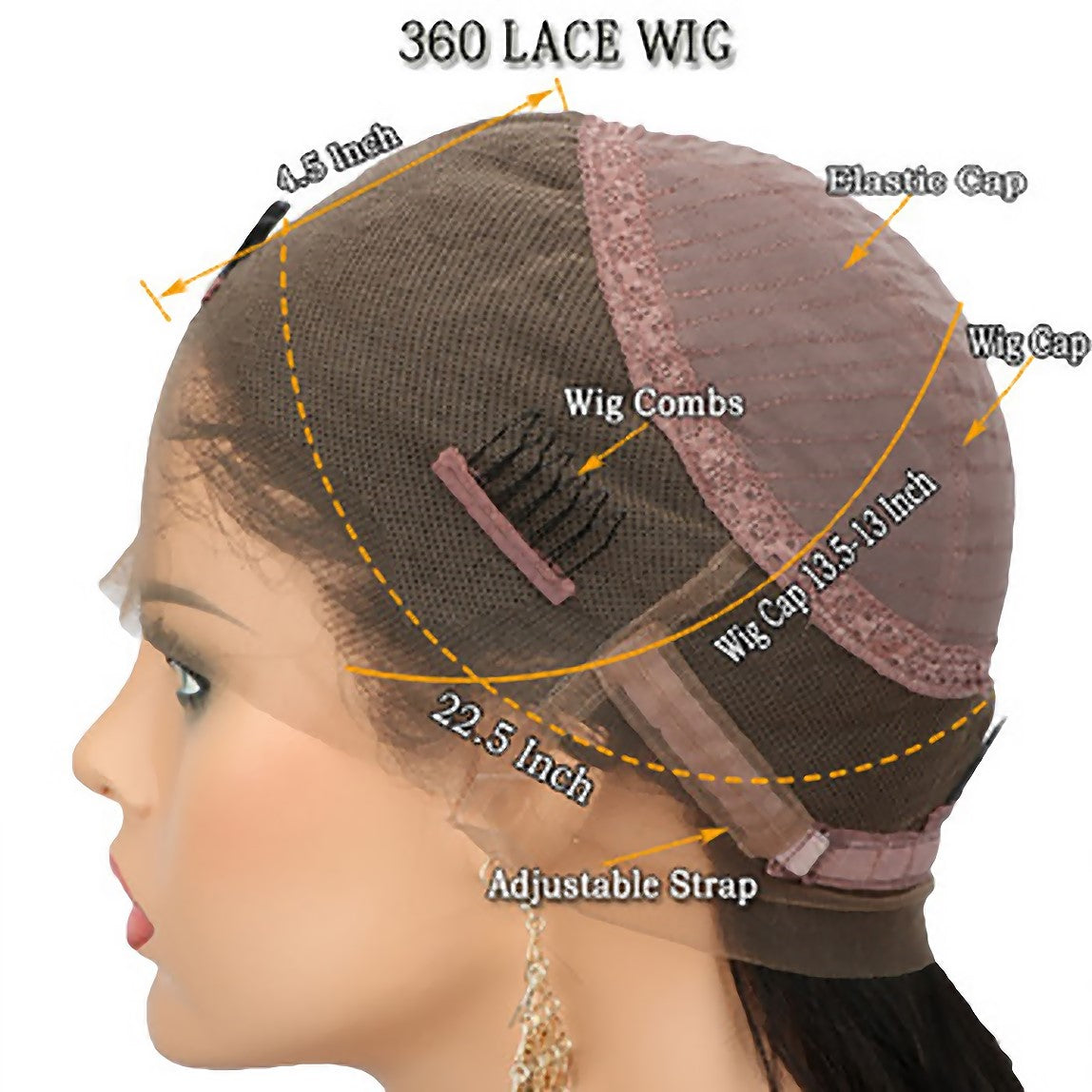 Stock 360 Degree Brazilian Natural Black Straight Human Hair Wigs