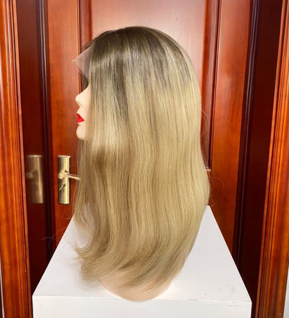 Estoque Europeu #2 Natural Liso, Cabelo Humano de Camada Leve Perucas Judaicas 21" e 24" 130% Densidade