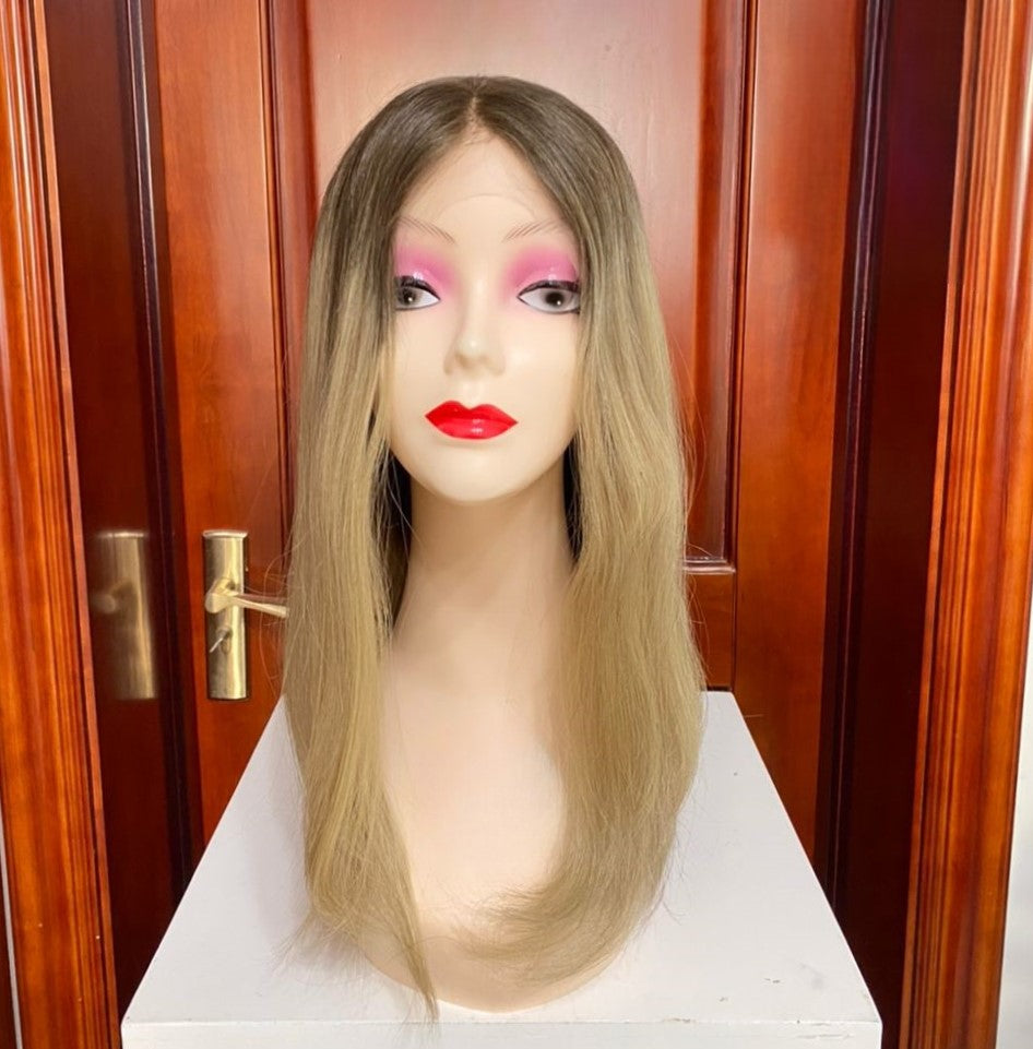 Stock Lace Top European Blonde Ombre with HL Bob Layer Jewish Wigs