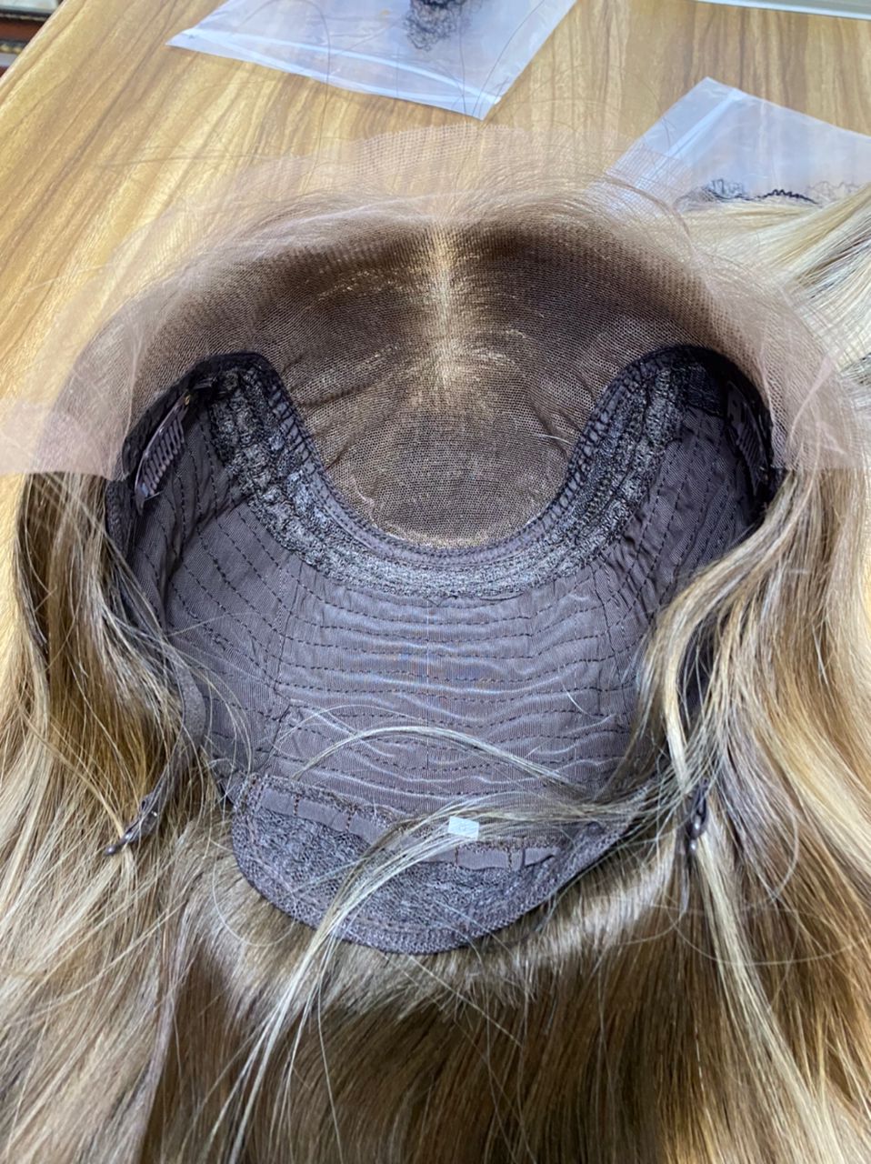 Stock Lace Top European Ash Brown Blend with HL Bob Layer Jewish Wigs