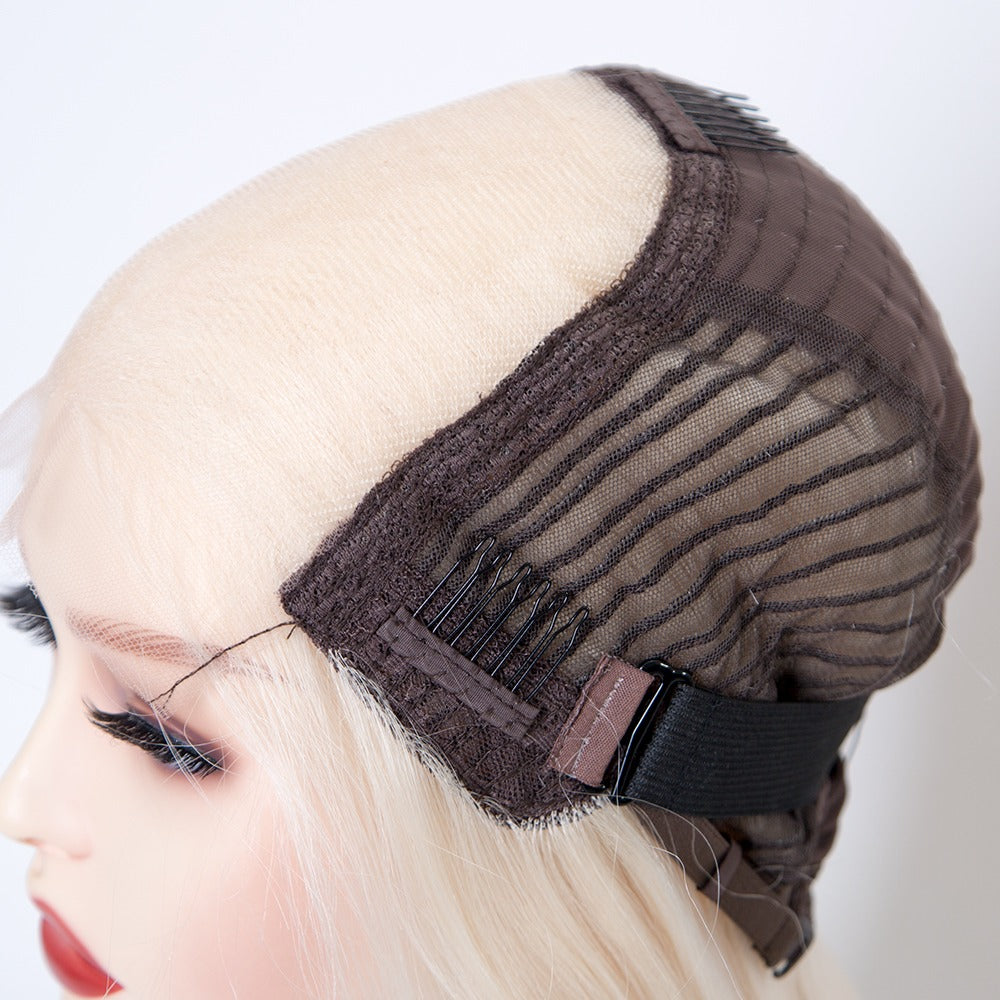 Stock 5 Inch HD Lace Front Slavic European Ashy Blonde Straight Human Hair Wigs