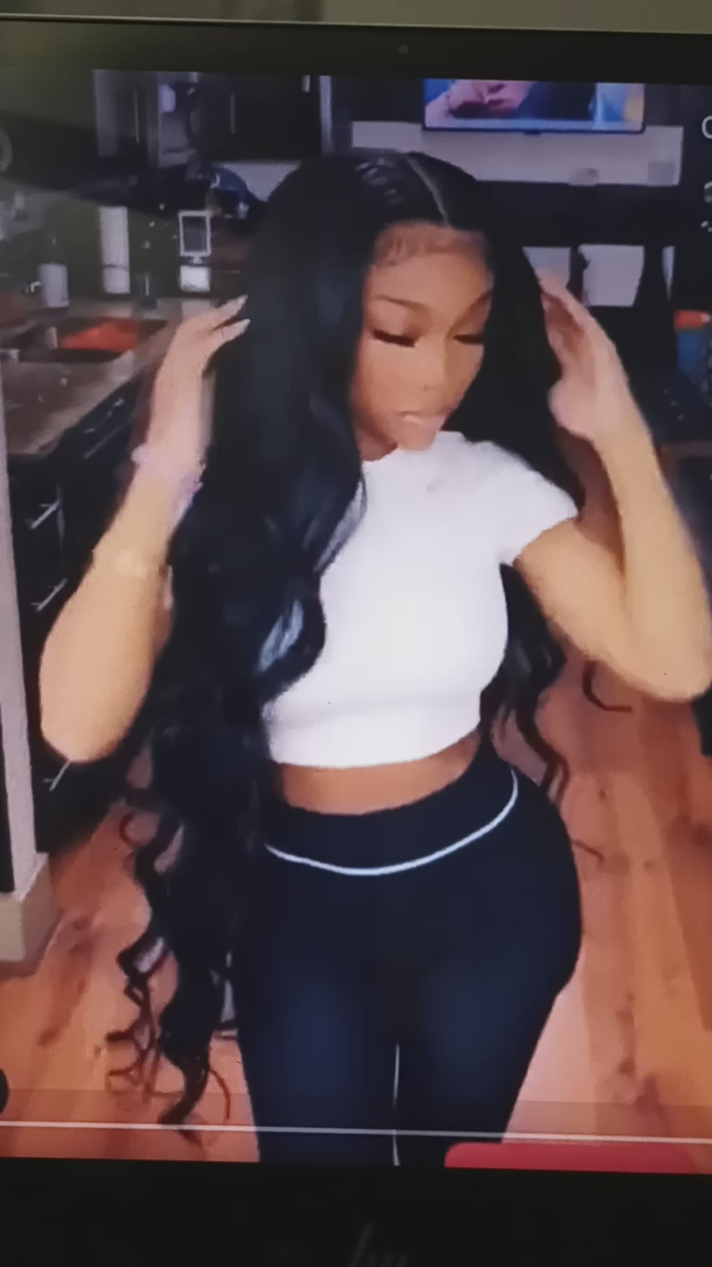 Custom Full Lace Brazilian Black Slightly Wavy Human Hair Wig