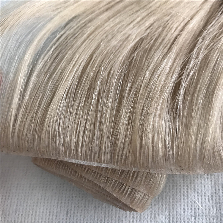 Custom European Double Drawn Invisible Skin Wefts Human Hair Extensions with PU