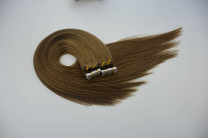 Custom European Brown Double Drawn Tape-In Human Hair Extensions